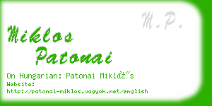 miklos patonai business card